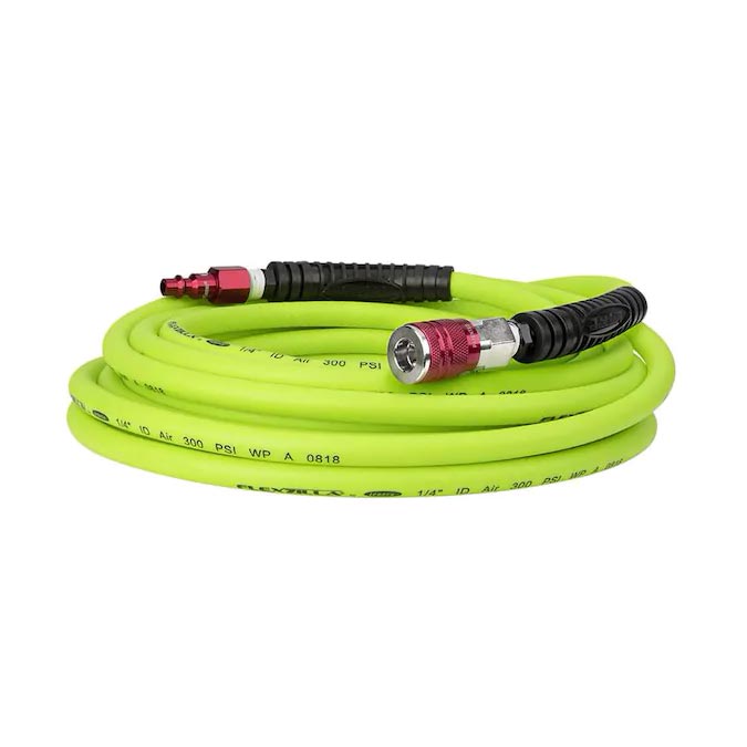 Flexzilla Air Hose 1/4in x 25ft w/ ColorConnex Coupler  Plug Type D Red