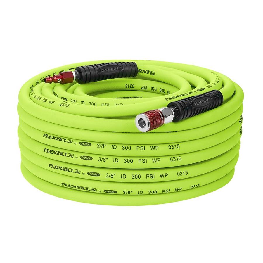 Flexzilla Air Hose 3/8in x 100ft w/ ColorConnex Coupler  Plug Type D Red