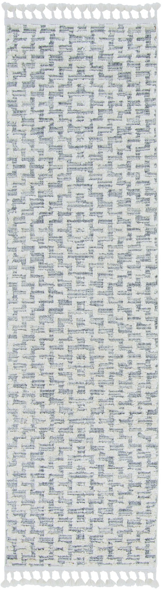 105" X 156" Ivory Grey Polyester Rug