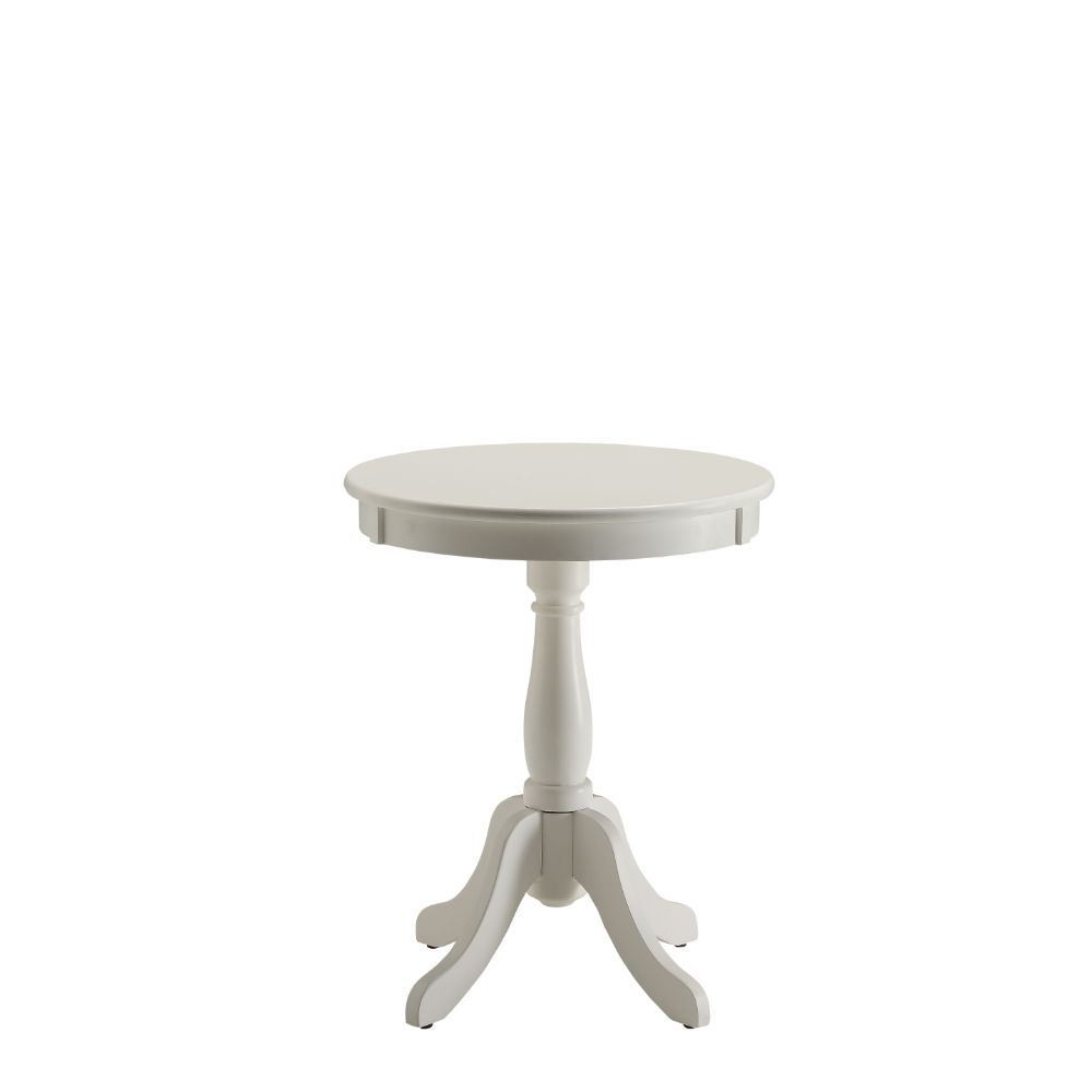 18" X 18" X 22" White Solid Wood Leg Side Table
