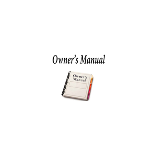 OWNERS MANUAL FOR RD9