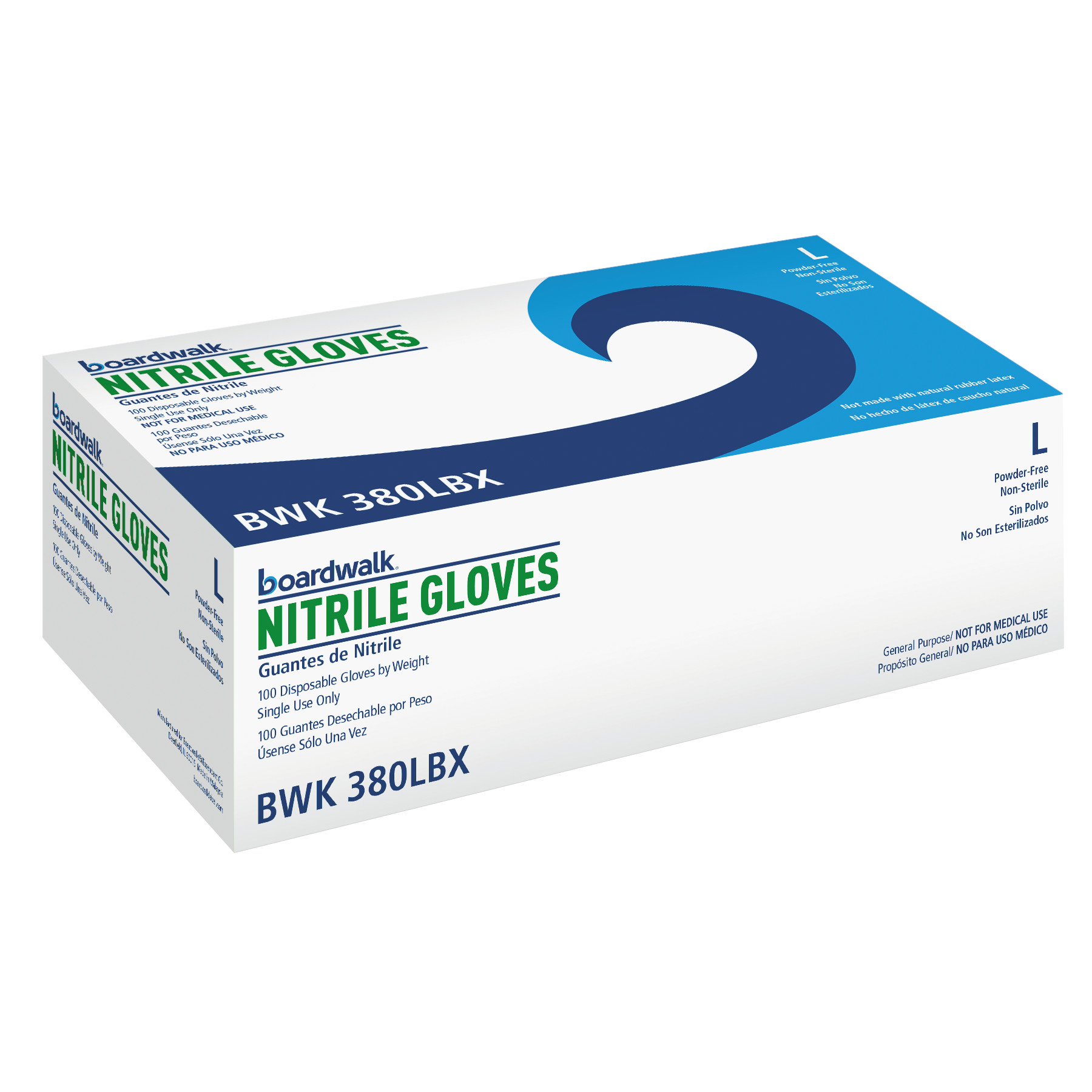 Disposable General-Purpose Nitrile Gloves, Large, Blue, 4 mil, 1000/Carton