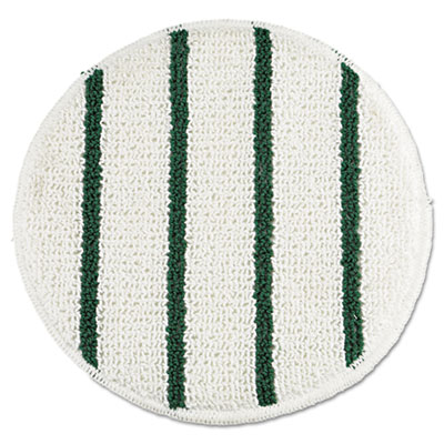 Low Profile Scrub-Strip Carpet Bonnet, 19&quot; Diameter, White/Green